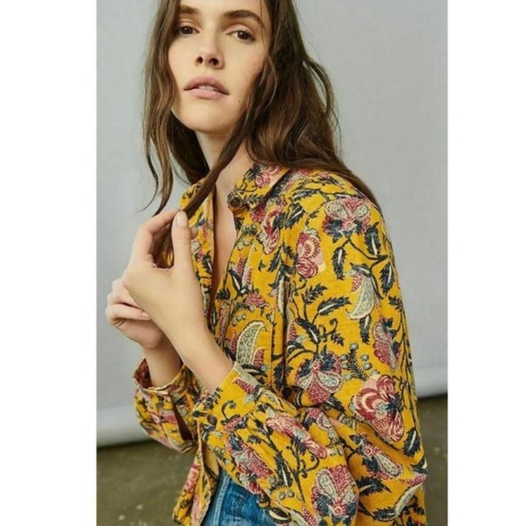 Anthropologie Tops - Anthropologie Pilcro Sigourney Corduroy Buttondown Top Size XS